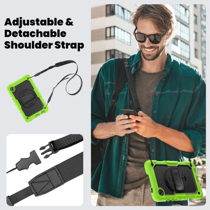 For Samsung Galaxy Tab A9 Silicone + PC Tablet Case with Shoulder Strap(Yellow Green+Black) - Galaxy Tab A9 by buy2fix | Online Shopping UK | buy2fix