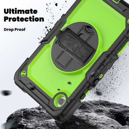 For Samsung Galaxy Tab A9 Silicone + PC Tablet Case with Shoulder Strap(Black+Yellow Green) - Galaxy Tab A9 by buy2fix | Online Shopping UK | buy2fix