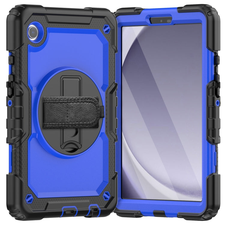 For Samsung Galaxy Tab A9 Silicone + PC Tablet Case with Shoulder Strap(Black+Dark Blue) - Galaxy Tab A9 by buy2fix | Online Shopping UK | buy2fix
