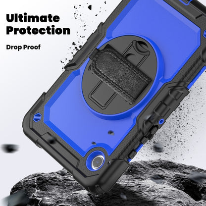 For Samsung Galaxy Tab A9 Silicone + PC Tablet Case with Shoulder Strap(Black+Dark Blue) - Galaxy Tab A9 by buy2fix | Online Shopping UK | buy2fix