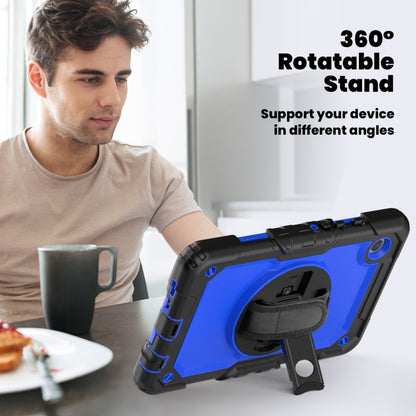 For Samsung Galaxy Tab A9 Silicone + PC Tablet Case with Shoulder Strap(Black+Dark Blue) - Galaxy Tab A9 by buy2fix | Online Shopping UK | buy2fix