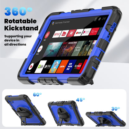 For Samsung Galaxy Tab A9 Silicone + PC Tablet Case with Shoulder Strap(Black+Dark Blue) - Galaxy Tab A9 by buy2fix | Online Shopping UK | buy2fix
