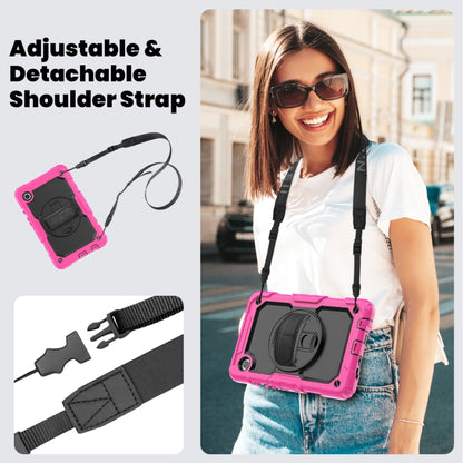 For Samsung Galaxy Tab A9 Silicone + PC Tablet Case with Shoulder Strap(Rose Red) - Galaxy Tab A9 by buy2fix | Online Shopping UK | buy2fix
