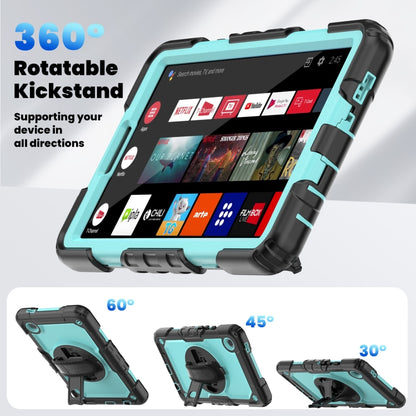 For Samsung Galaxy Tab A9 Silicone + PC Tablet Case with Shoulder Strap(Black+Light Blue) - Galaxy Tab A9 by buy2fix | Online Shopping UK | buy2fix