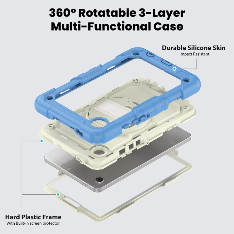 For Samsung Galaxy Tab A9 Silicone + PC Tablet Case with Shoulder Strap(Cyan Blue) - Galaxy Tab A9 by buy2fix | Online Shopping UK | buy2fix