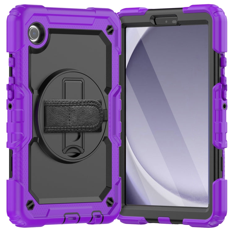 For Samsung Galaxy Tab A9 Silicone + PC Tablet Case with Shoulder Strap(Purple) - Galaxy Tab A9 by buy2fix | Online Shopping UK | buy2fix