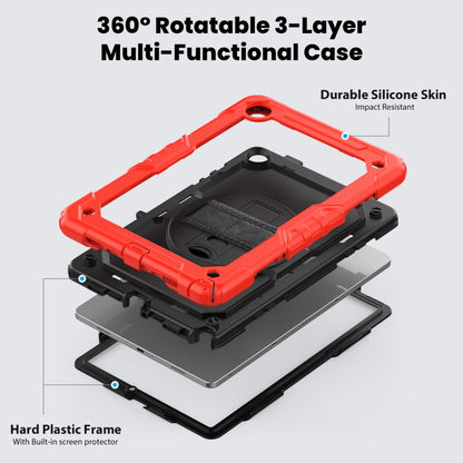 For Samsung Galaxy Tab A9+ Silicone + PC Tablet Case with Shoulder Strap(Red) - Galaxy Tab A9+ by buy2fix | Online Shopping UK | buy2fix