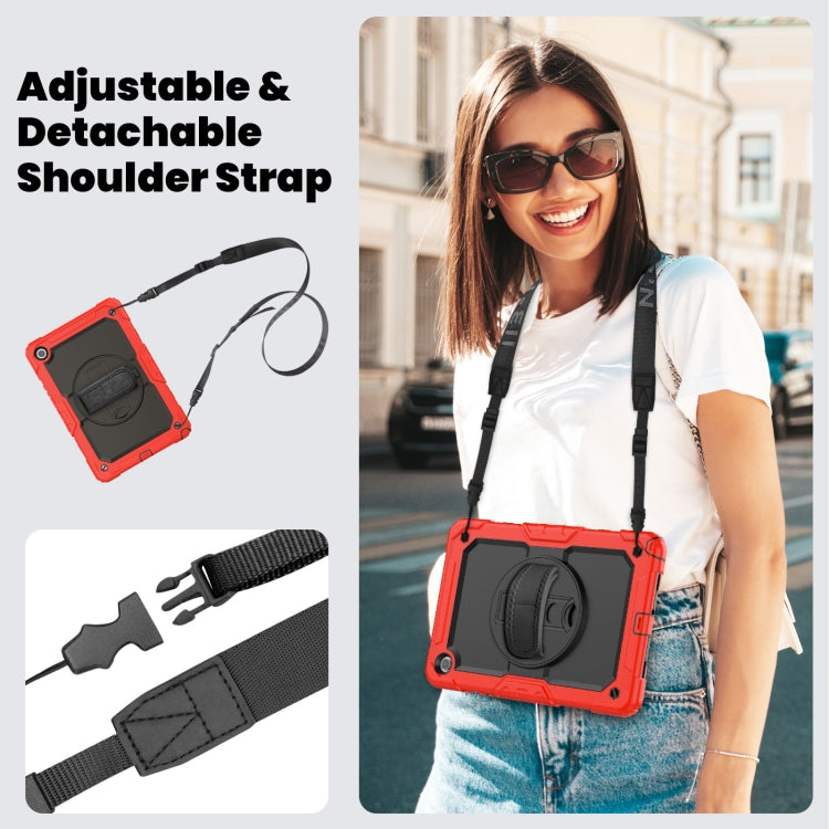 For Samsung Galaxy Tab A9+ Silicone + PC Tablet Case with Shoulder Strap(Red) - Galaxy Tab A9+ by buy2fix | Online Shopping UK | buy2fix