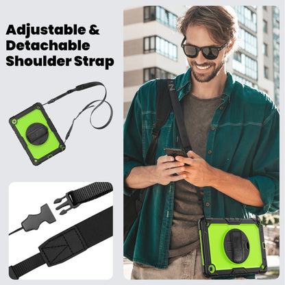 For Samsung Galaxy Tab A9+ Silicone + PC Tablet Case with Shoulder Strap(Black+Yellow Green) - Galaxy Tab A9+ by buy2fix | Online Shopping UK | buy2fix