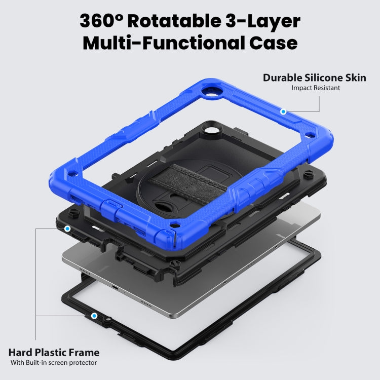 For Samsung Galaxy Tab A9+ Silicone + PC Tablet Case with Shoulder Strap(Blue) - Galaxy Tab A9+ by buy2fix | Online Shopping UK | buy2fix