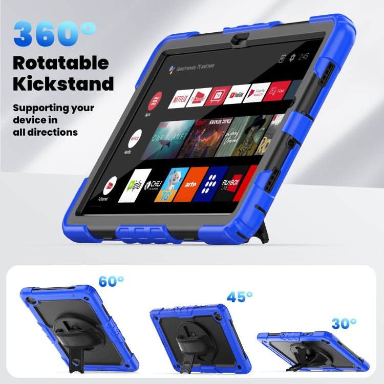 For Samsung Galaxy Tab A9+ Silicone + PC Tablet Case with Shoulder Strap(Blue) - Galaxy Tab A9+ by buy2fix | Online Shopping UK | buy2fix