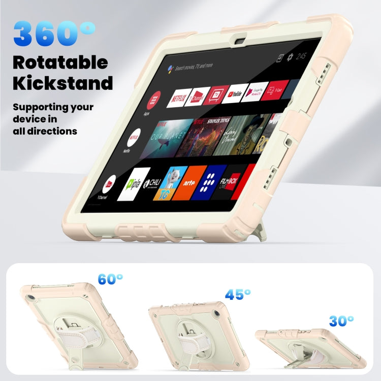 For Samsung Galaxy Tab A9+ Silicone + PC Tablet Case with Shoulder Strap(Rose Gold) - Galaxy Tab A9+ by buy2fix | Online Shopping UK | buy2fix
