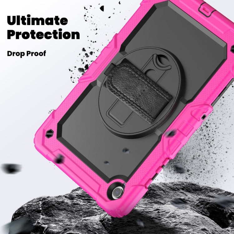 For Samsung Galaxy Tab A9+ Silicone + PC Tablet Case with Shoulder Strap(Rose Red) - Galaxy Tab A9+ by buy2fix | Online Shopping UK | buy2fix