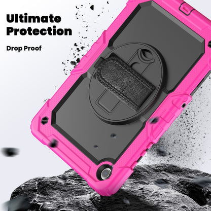 For Samsung Galaxy Tab A9+ Silicone + PC Tablet Case with Shoulder Strap(Rose Red) - Galaxy Tab A9+ by buy2fix | Online Shopping UK | buy2fix