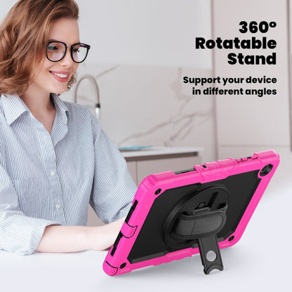 For Samsung Galaxy Tab A9+ Silicone + PC Tablet Case with Shoulder Strap(Rose Red) - Galaxy Tab A9+ by buy2fix | Online Shopping UK | buy2fix