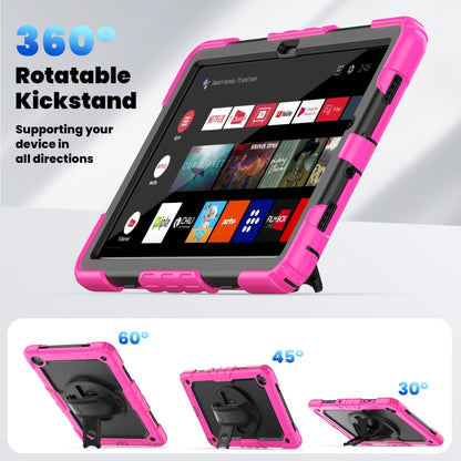 For Samsung Galaxy Tab A9+ Silicone + PC Tablet Case with Shoulder Strap(Rose Red) - Galaxy Tab A9+ by buy2fix | Online Shopping UK | buy2fix