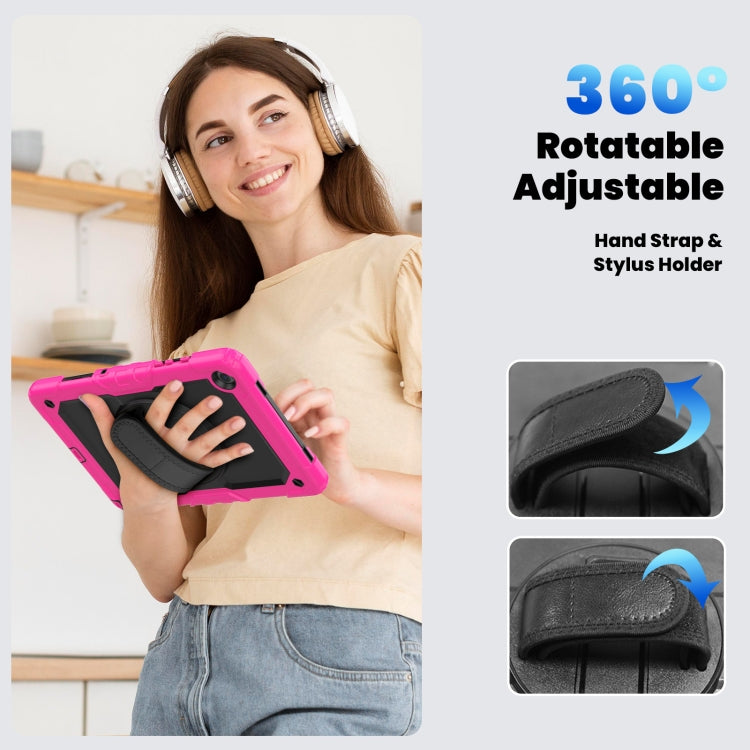 For Samsung Galaxy Tab A9+ Silicone + PC Tablet Case with Shoulder Strap(Rose Red) - Galaxy Tab A9+ by buy2fix | Online Shopping UK | buy2fix