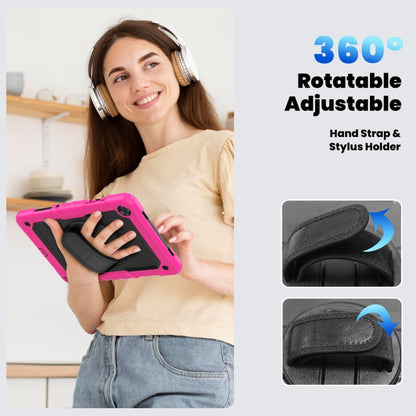 For Samsung Galaxy Tab A9+ Silicone + PC Tablet Case with Shoulder Strap(Rose Red) - Galaxy Tab A9+ by buy2fix | Online Shopping UK | buy2fix