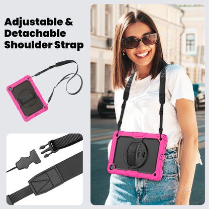 For Samsung Galaxy Tab A9+ Silicone + PC Tablet Case with Shoulder Strap(Rose Red) - Galaxy Tab A9+ by buy2fix | Online Shopping UK | buy2fix