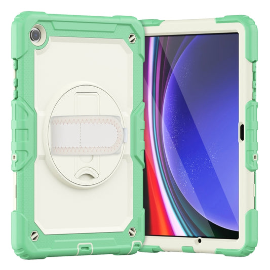For Samsung Galaxy Tab A9+ Silicone + PC Tablet Case with Shoulder Strap(Light Green) - Galaxy Tab A9+ by buy2fix | Online Shopping UK | buy2fix