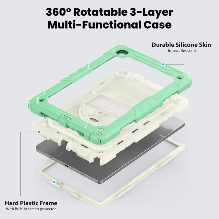 For Samsung Galaxy Tab A9+ Silicone + PC Tablet Case with Shoulder Strap(Light Green) - Galaxy Tab A9+ by buy2fix | Online Shopping UK | buy2fix