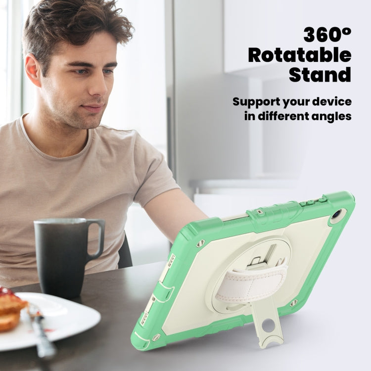 For Samsung Galaxy Tab A9+ Silicone + PC Tablet Case with Shoulder Strap(Light Green) - Galaxy Tab A9+ by buy2fix | Online Shopping UK | buy2fix