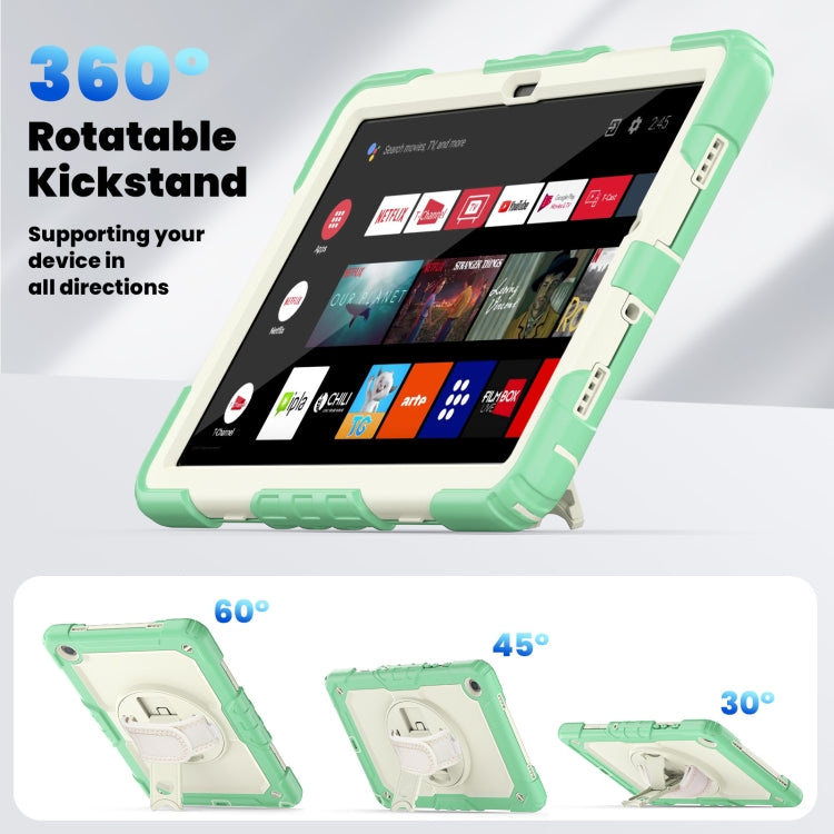 For Samsung Galaxy Tab A9+ Silicone + PC Tablet Case with Shoulder Strap(Light Green) - Galaxy Tab A9+ by buy2fix | Online Shopping UK | buy2fix