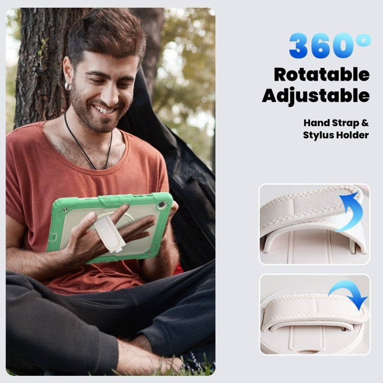 For Samsung Galaxy Tab A9+ Silicone + PC Tablet Case with Shoulder Strap(Light Green) - Galaxy Tab A9+ by buy2fix | Online Shopping UK | buy2fix