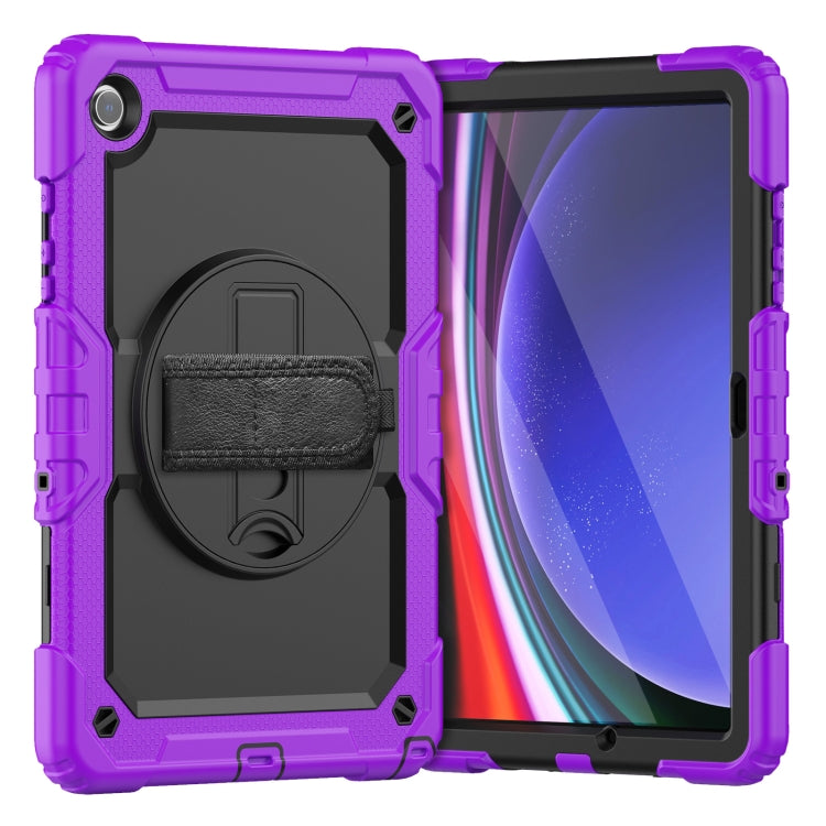 For Samsung Galaxy Tab A9+ Silicone + PC Tablet Case with Shoulder Strap(Purple) - Galaxy Tab A9+ by buy2fix | Online Shopping UK | buy2fix