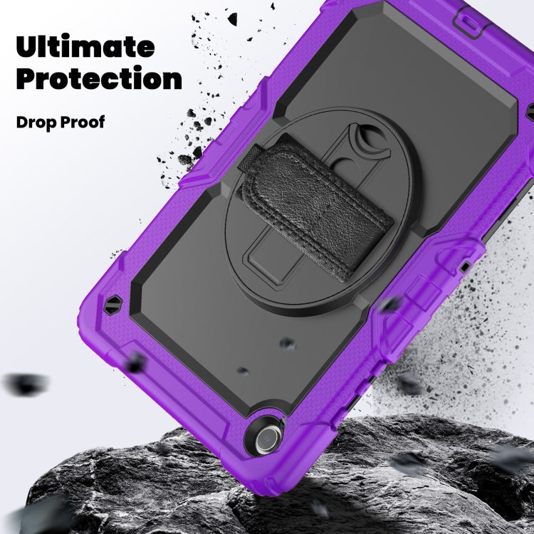 For Samsung Galaxy Tab A9+ Silicone + PC Tablet Case with Shoulder Strap(Purple) - Galaxy Tab A9+ by buy2fix | Online Shopping UK | buy2fix