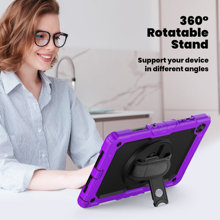 For Samsung Galaxy Tab A9+ Silicone + PC Tablet Case with Shoulder Strap(Purple) - Galaxy Tab A9+ by buy2fix | Online Shopping UK | buy2fix