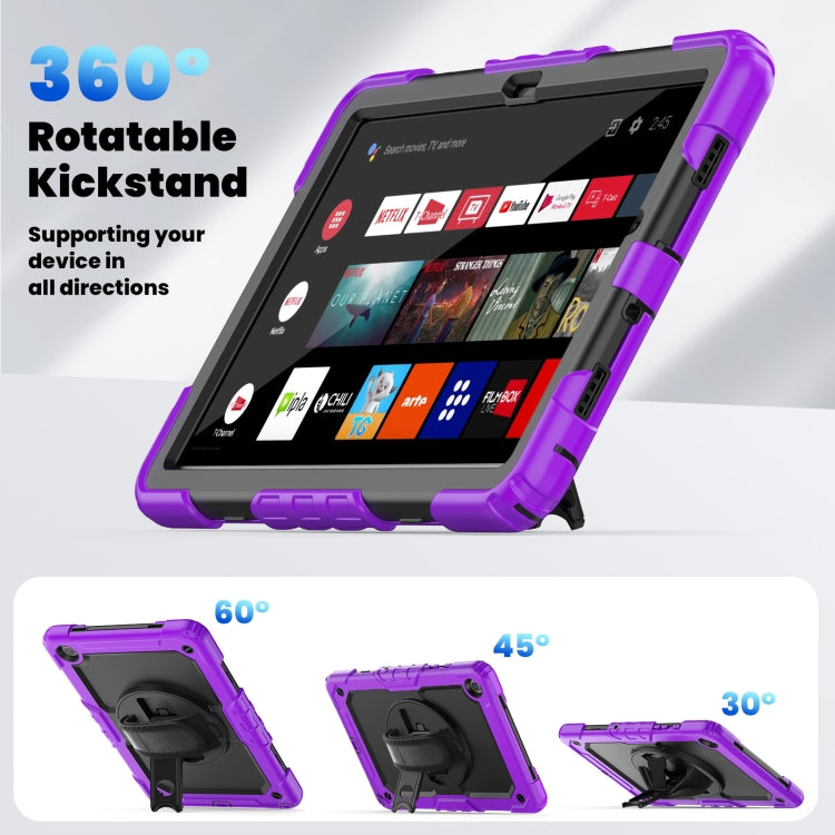 For Samsung Galaxy Tab A9+ Silicone + PC Tablet Case with Shoulder Strap(Purple) - Galaxy Tab A9+ by buy2fix | Online Shopping UK | buy2fix