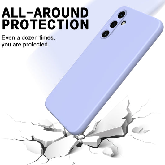 For Samsung Galaxy A55 5G Solid Color Liquid Silicone Dropproof Full Coverage Phone Case(Purple) by buy2fix
