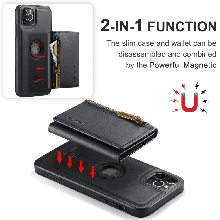 For iPhone 11 Pro Max DG.MING M5 Series Zip RFID Multi Card Detachable Leather Phone Case(Black) by DG.MING