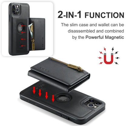 For iPhone 11 Pro Max DG.MING M5 Series Zip RFID Multi Card Detachable Leather Phone Case(Black) by DG.MING