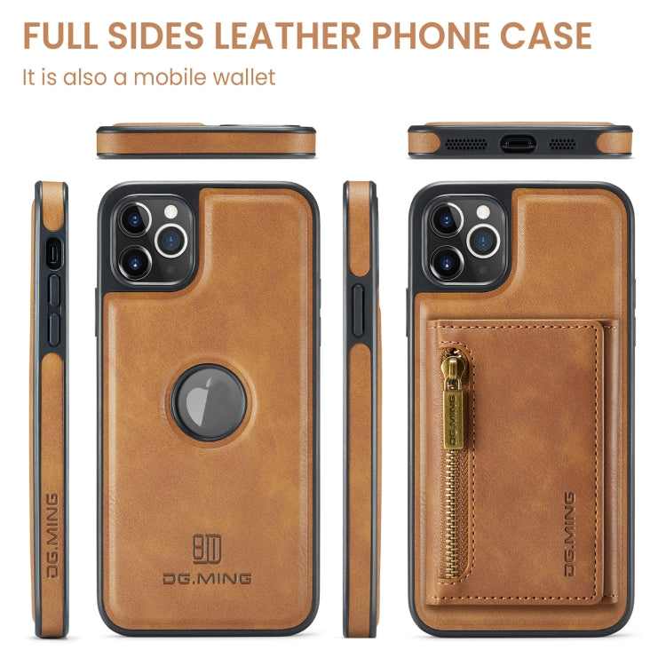 For iPhone 11 Pro Max DG.MING M5 Series Zip RFID Multi Card Detachable Leather Phone Case(Brown) by DG.MING