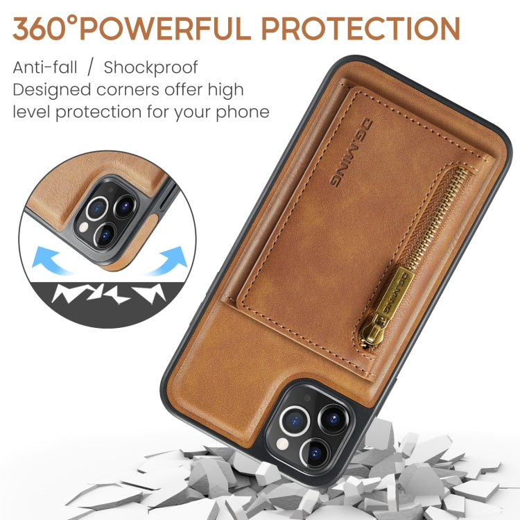 For iPhone 11 Pro Max DG.MING M5 Series Zip RFID Multi Card Detachable Leather Phone Case(Brown) by DG.MING