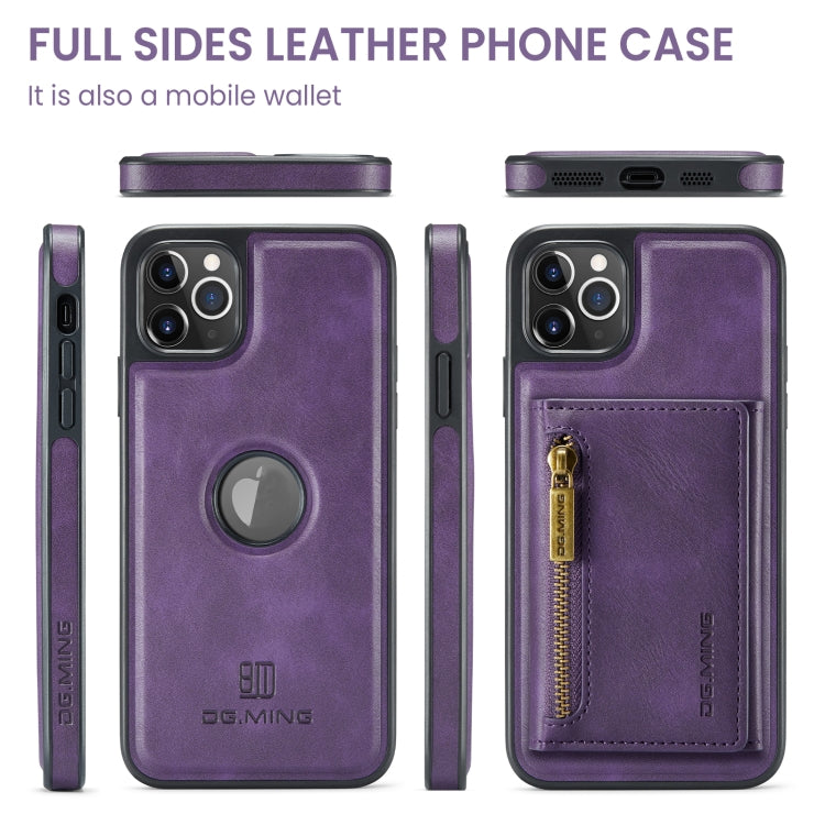 For iPhone 11 Pro Max DG.MING M5 Series Zip RFID Multi Card Detachable Leather Phone Case(Purple) by DG.MING