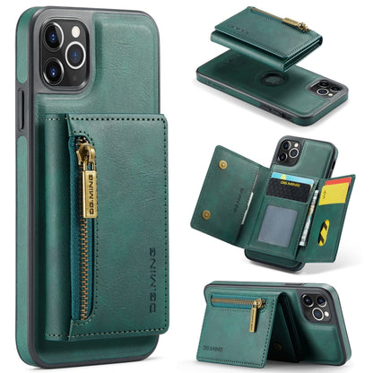 For iPhone 11 Pro Max DG.MING M5 Series Zip RFID Multi Card Detachable Leather Phone Case(Green) by DG.MING
