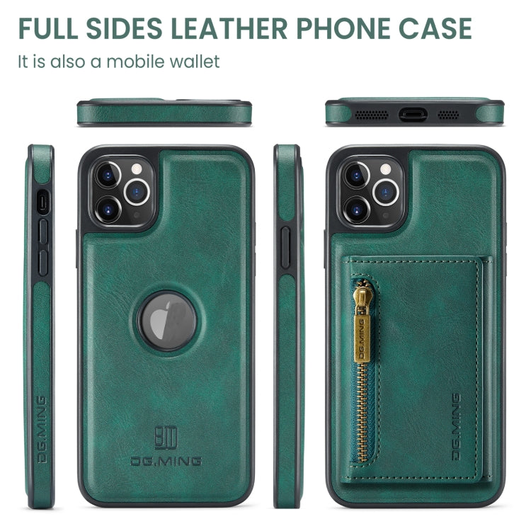For iPhone 11 Pro Max DG.MING M5 Series Zip RFID Multi Card Detachable Leather Phone Case(Green) by DG.MING