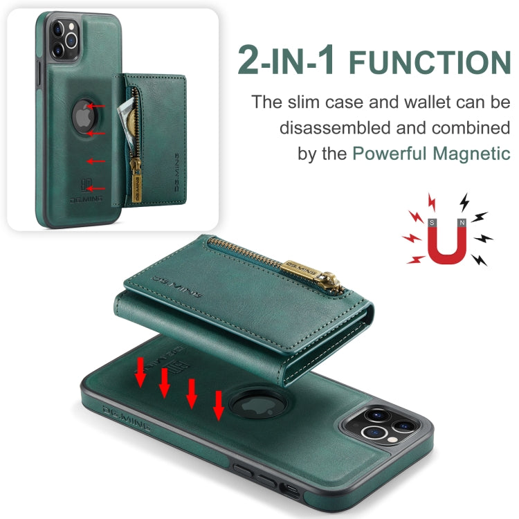 For iPhone 11 Pro Max DG.MING M5 Series Zip RFID Multi Card Detachable Leather Phone Case(Green) by DG.MING