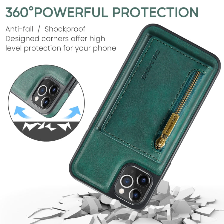 For iPhone 11 Pro Max DG.MING M5 Series Zip RFID Multi Card Detachable Leather Phone Case(Green) by DG.MING