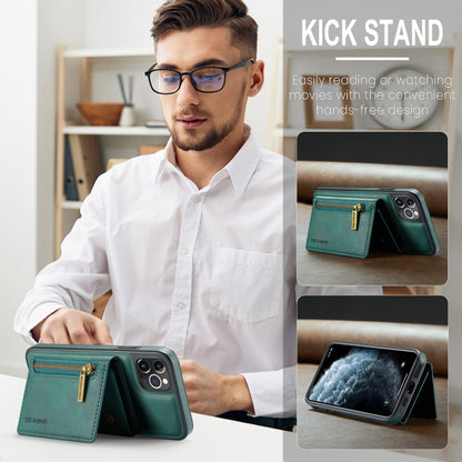 For iPhone 11 Pro Max DG.MING M5 Series Zip RFID Multi Card Detachable Leather Phone Case(Green) by DG.MING