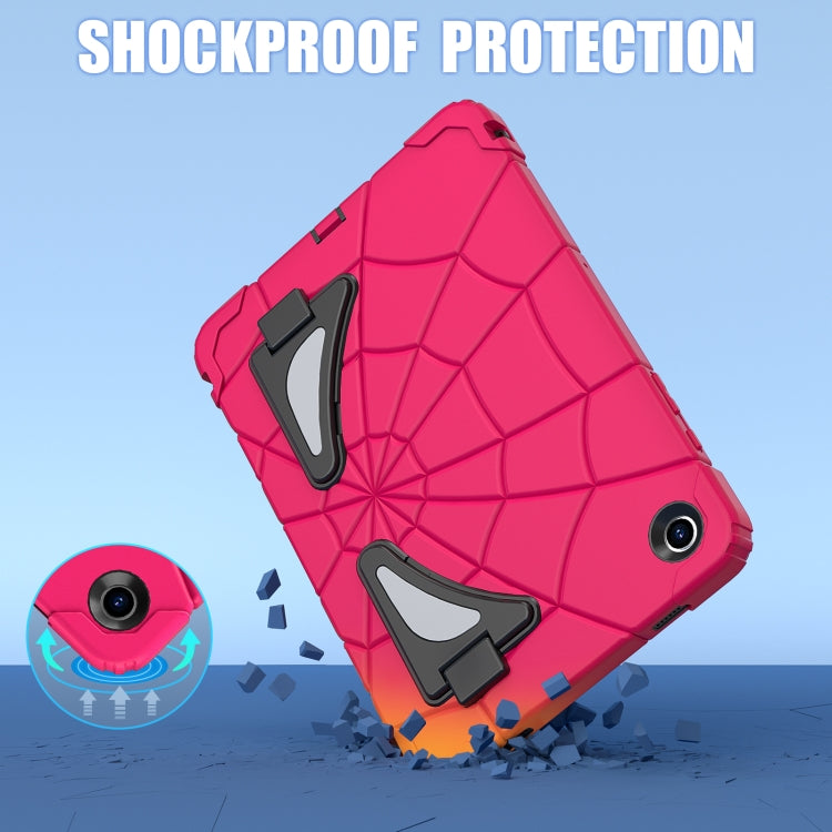 For Samsung Galaxy Tab A11+ / A9+ Spider Silicone Hybrid PC Shockproof Tablet Case(Strawberry Black) by buy2fix