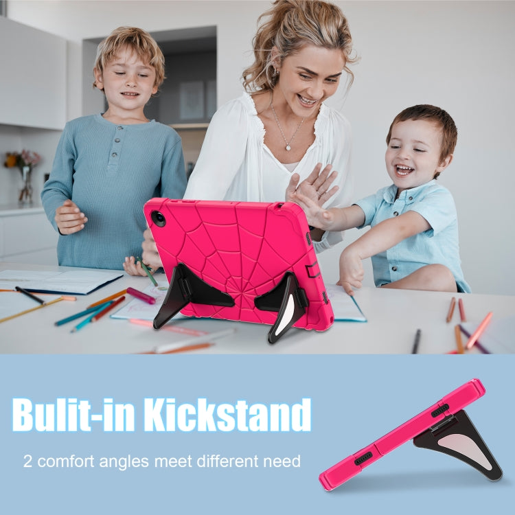 For Samsung Galaxy Tab A11+ / A9+ Spider Silicone Hybrid PC Shockproof Tablet Case(Strawberry Black) by buy2fix