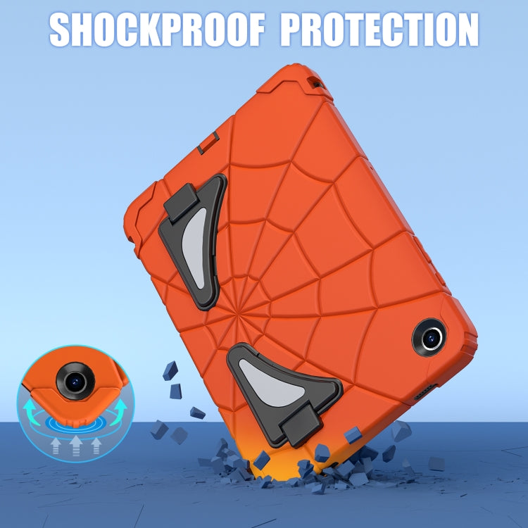 For Samsung Galaxy Tab A11+ / A9+ Spider Silicone Hybrid PC Shockproof Tablet Case(Orange Black) by buy2fix