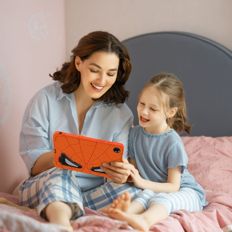 For Samsung Galaxy Tab A11+ / A9+ Spider Silicone Hybrid PC Shockproof Tablet Case(Orange Black) by buy2fix