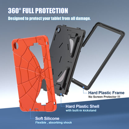 For Samsung Galaxy Tab A11+ / A9+ Spider Silicone Hybrid PC Shockproof Tablet Case(Orange Black) by buy2fix