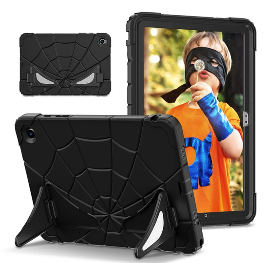 For Samsung Galaxy Tab A11+ / A9+ Spider Silicone Hybrid PC Shockproof Tablet Case(Black)