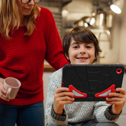 For Samsung Galaxy Tab A11+ / A9+ Spider Silicone Hybrid PC Shockproof Tablet Case(Black Red) by buy2fix